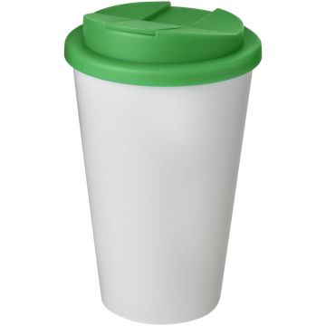 Americano 350 ml tumbler with spillproof lid White  green - 1 Bounce Creative Designs