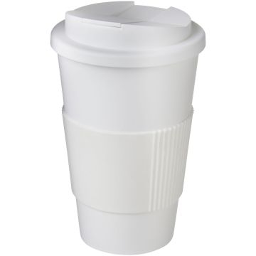 Americano 350 ml tumbler with grip  spillproof lid White - 1 Bounce Creative Designs