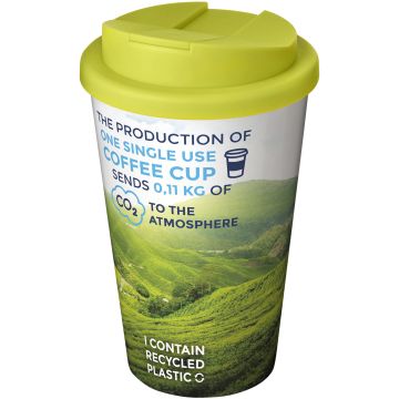 BriteAmericano 350 ml tumbler with spillproof lid White  lime - 1 Bounce Creative Designs