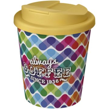 BriteAmericano Espresso 250 ml tumbler with spillproof lid White  yellow - 1 Bounce Creative Designs