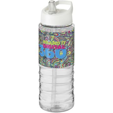 H2O Active Treble 750 ml spout lid sport bottle Transparent  white - 1 Bounce Creative Designs