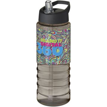 H2O Active Treble 750 ml spout lid sport bottle Charcoal  solid black - 1 Bounce Creative Designs