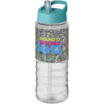 H2O Active Treble 750 ml spout lid sport bottle Transparent  aqua blue - 1 Bounce Creative Designs