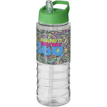H2O Active Treble 750 ml spout lid sport bottle Transparent  green - 1 Bounce Creative Designs