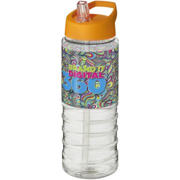 H2O Active Treble 750 ml spout lid sport bottle Transparent  orange - 1 Bounce Creative Designs