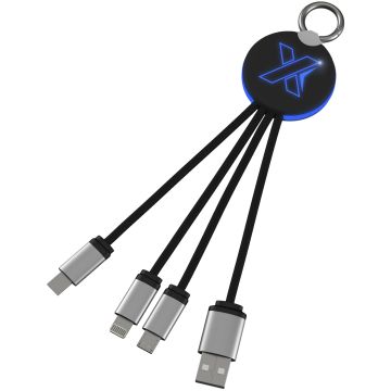 SCXdesign C16 ring lightup cable Blue  solid black - 1 Bounce Creative Designs