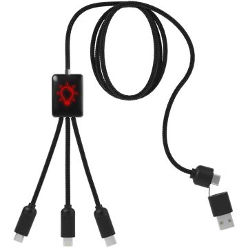 SCXdesign C28 5in1 extended charging cable Red  solid black - 1 Bounce Creative Designs