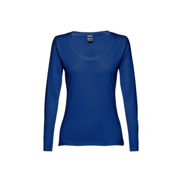 THC BUCHAREST WOMEN. Long-sleeved scoop neck fitted T-shirt for women. 100% carded cotton