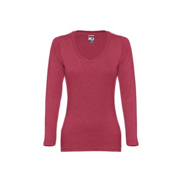 THC BUCHAREST WOMEN. Long-sleeved scoop neck fitted T-shirt for women. 100% carded cotton