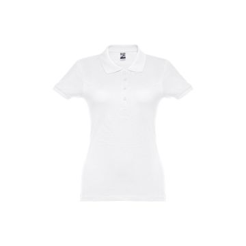 THC EVE WH. Short-sleeved fitted polo for women in 100% cotton