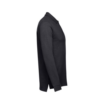 THC BERN. Men's long-sleeved 100% cotton piqué polo shirt with removable label