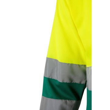 VL VULCAN LARGE. Two-tone bird-eye polo shirt (160g/m²) with long sleeves, in polyester (100%)