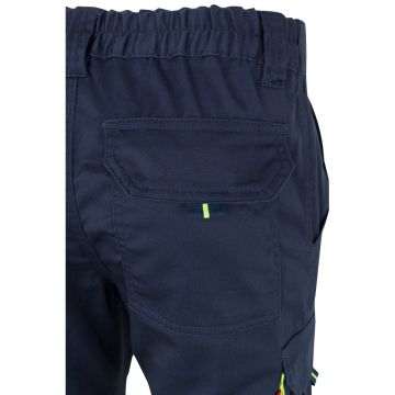 VL ZEUS. Two-tone, multi-pocket stretch trousers (240g/m²), in cotton (46%), EME (38%) and polyester (16%)