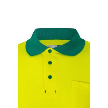 VL PLUTO. Two-tone piqué polo shirt (150g/m²) with long sleeves, in cotton (55%) and polyester (45%)