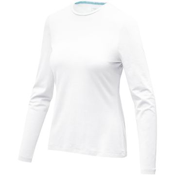Ponoka long sleeve womens GOTS organic tshirt White - 1 Bounce Creative Designs