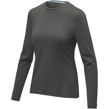 Ponoka long sleeve womens GOTS organic tshirt Storm grey - 1 Bounce Creative Designs