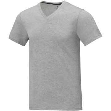 Somoto short sleeve mens Vneck tshirt  Heather grey - 1 Bounce Creative Designs