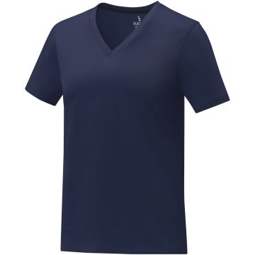 Somoto short sleeve womens Vneck tshirt  Navy - 1 Bounce Creative Designs