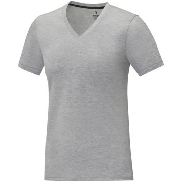 Somoto short sleeve womens Vneck tshirt  Heather grey - 1 Bounce Creative Designs