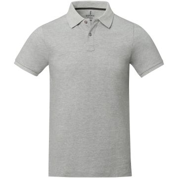 Calgary short sleeve mens polo Grey melange - 1 Bounce Creative Designs