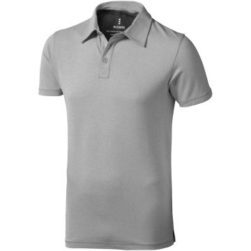 Markham short sleeve mens stretch polo Grey melange - 1 Bounce Creative Designs