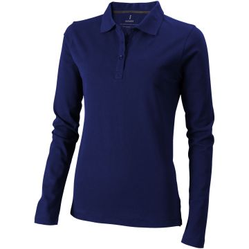 Oakville long sleeve womens polo Navy - 1 Bounce Creative Designs