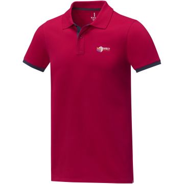 Morgan short sleeve mens duotone polo Red - 1 Bounce Creative Designs