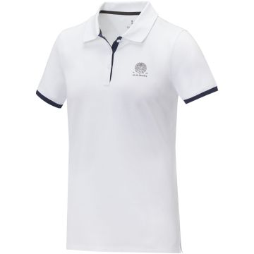 Morgan short sleeve womens duotone polo White - 1 Bounce Creative Designs
