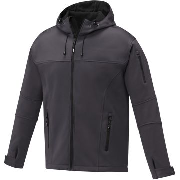 Match mens softshell jacket Storm grey - 1 Bounce Creative Designs