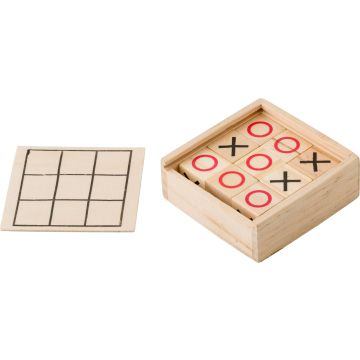 Wooden Tic Tac Toe game Brown - 1 Bounce Creative Designs
