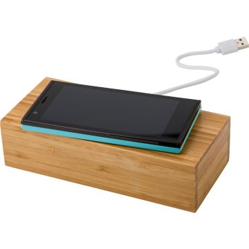 Promotional Bamboo Wireless Charger and Clock