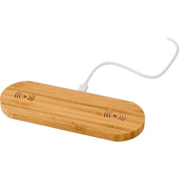 Promotional Bamboo Dual Wireless Charger