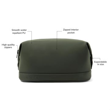 VINGA Baltimore Wash Bag In Green Branded 
