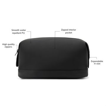 Branded VINGA Baltimore Wash Bag Black 
