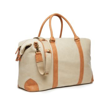 Branded VINGA Bosler RCS Recycled Canvas Dufflebag Greige 