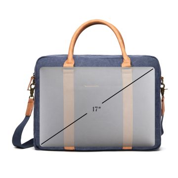 Promotional VINGA Bosler RCS Recycled Canvas Computer Bag Navy 