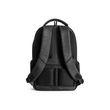 RE-BOSTON. 2Tone recycled nylon waterproof laptop backpack with 210D recycled polyester compartment