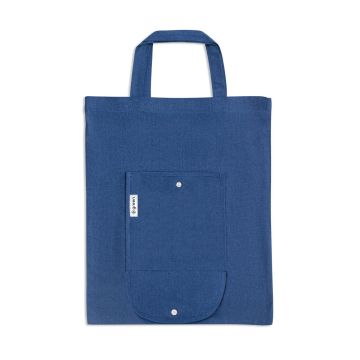 SIENA. Foldable bag in cotton (50%), recycled cotton (30%) and polyester (20% rPET) (140 g/m²)