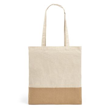 MERCAT. 100% cotton bag (160 g/m²) with imitation jute details