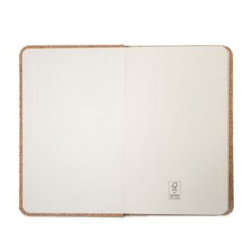 HAWKINS. Pocket cork notebook with plain pages, in FSC™ certified material and other controlled materials