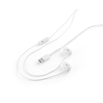 PRESLEY. Earphones with 1'2 metre USB-C cable and built-in ABS microphone