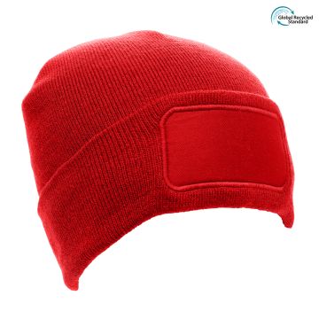 Recycled Rectangular Patch Beanie Hat