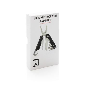 Solid multitool with carabiner Black - 1 Bounce Creative Designs