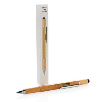 Bamboo Multi Tool Pen  Brown - 1 Bounce Creative Designs
