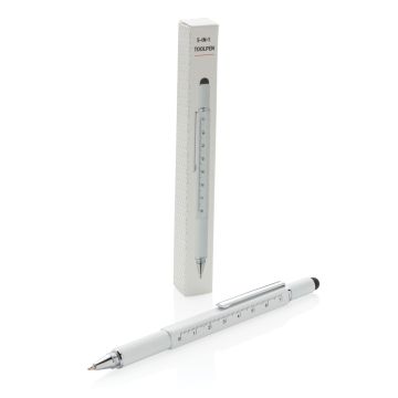 5in1 aluminium toolpen White - 1 Bounce Creative Designs