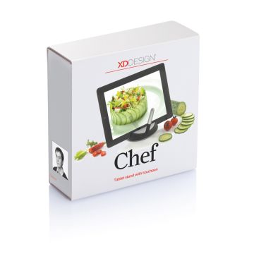 Chef Tablet Stand With Touch Screen Pen Black silver - 2 Bounce Creative Designs