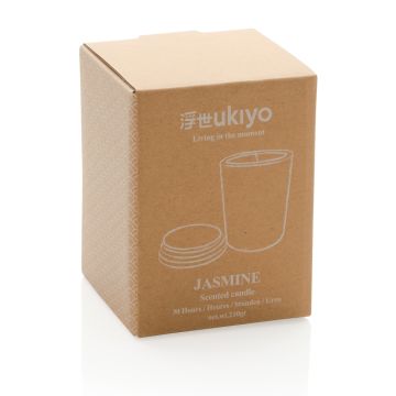 Ukiyo deluxe scented candle with bamboo lid White - 1 Bounce Creative Designs