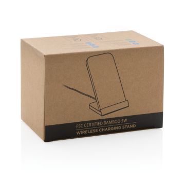 Eco Bamboo Wireless Charging Stand 5W  Brown - 1 Bounce Creative Designs