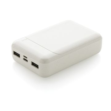 RCS standard recycled plastic 10000 mAh powerbank White - 1 Bounce Creative Designs