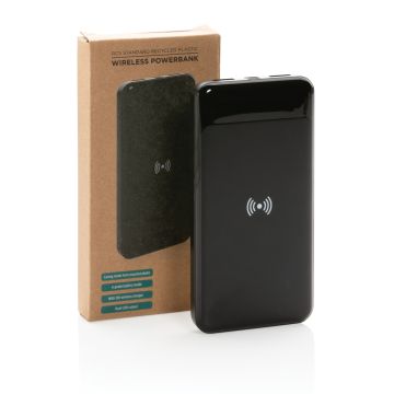 Eco Recycled Wireless Power Bank Black - 1 Bounce Creative Designs